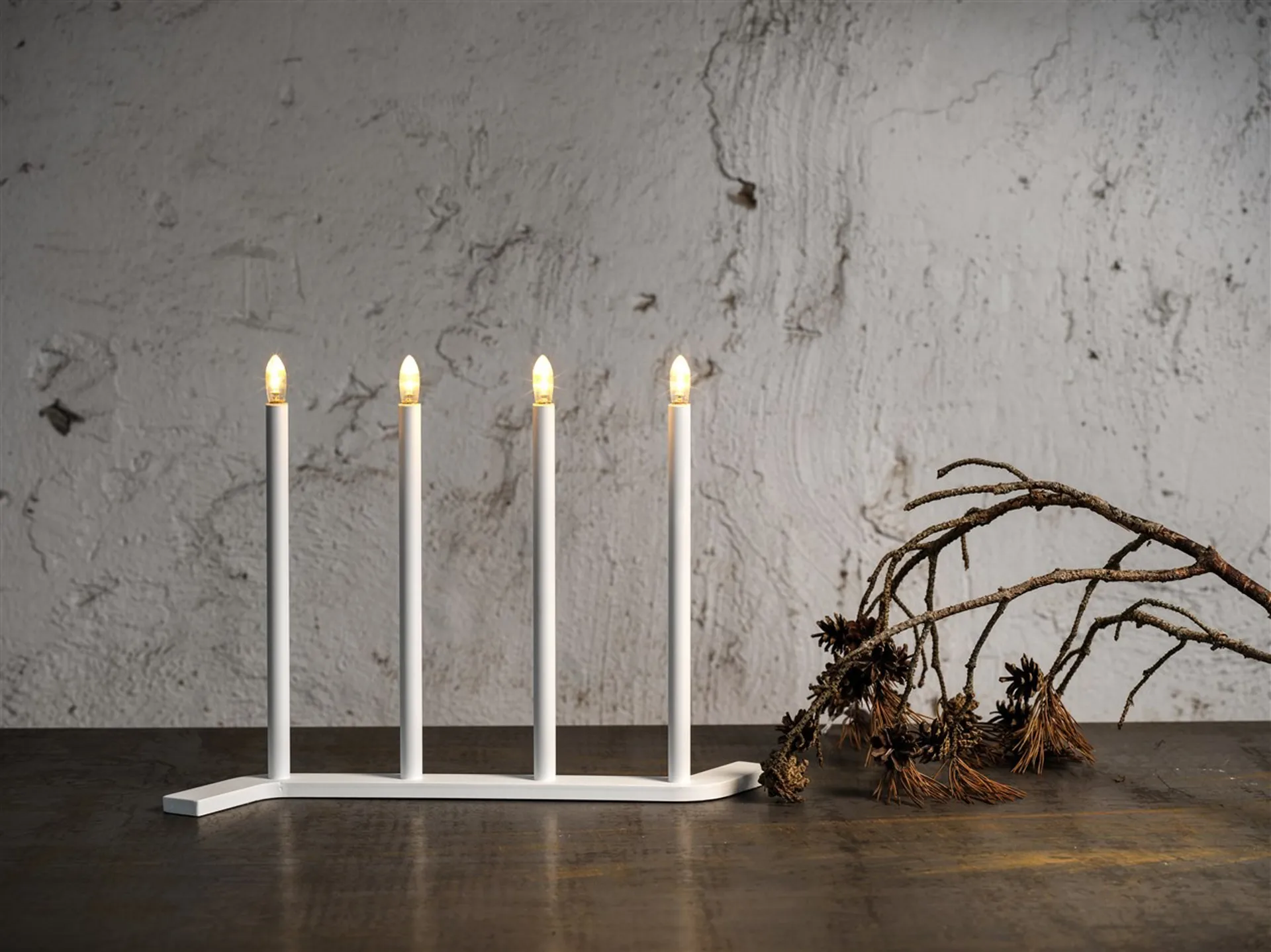 Advent RE adventsljusstake, vit, 4 ljus SMD Design