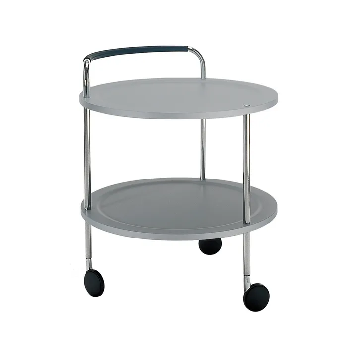 Trolley Round Basic serveringsvagn - ljusgrå, kromstativ - SMD Design