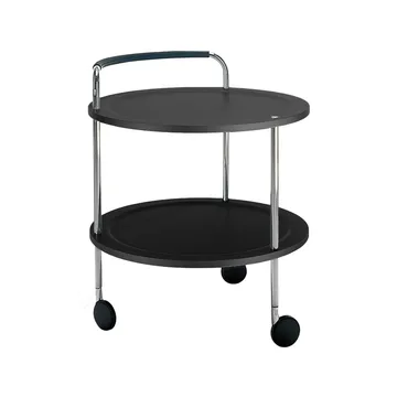 Trolley Round Basic serveringsvagn - mörkgrå, kromstativ - SMD Design