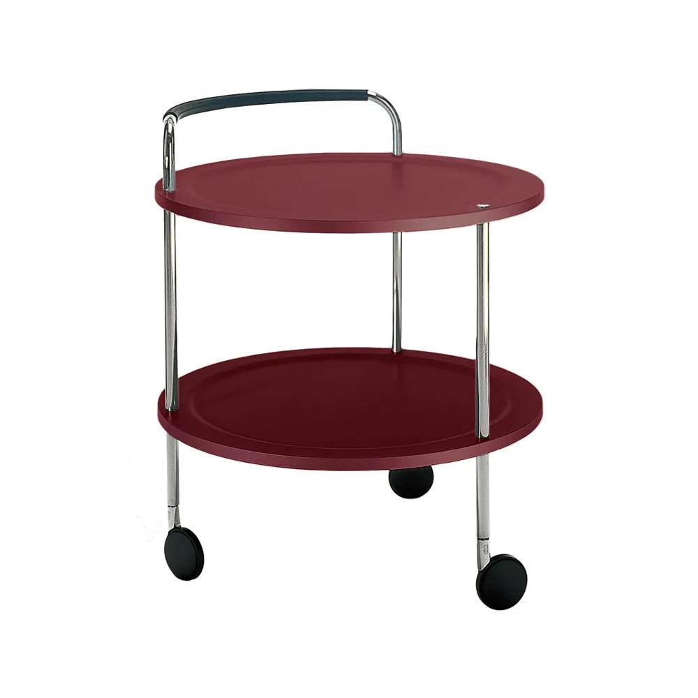 Trolley Round Basic serveringsvagn, vinröd, kromstativ SMD Design