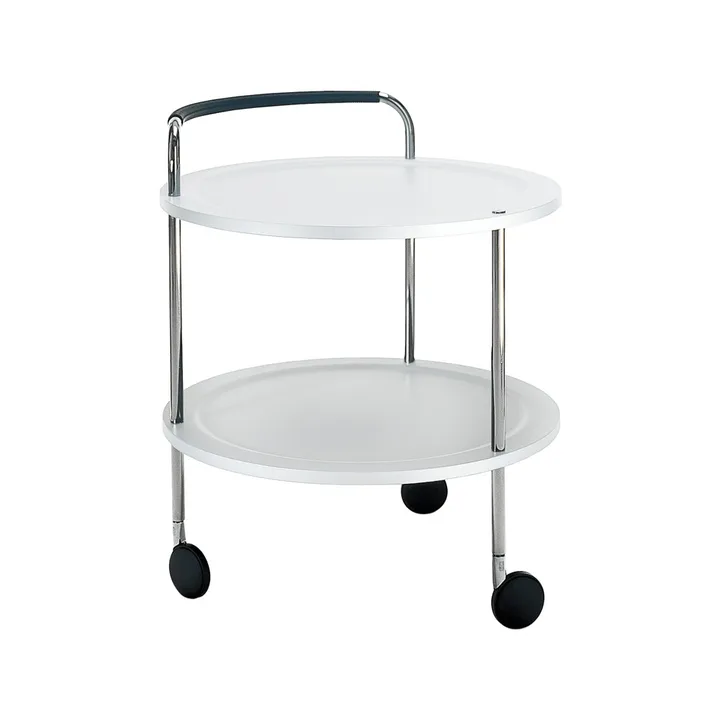 Trolley Round Basic serveringsvagn - vit, kromstativ - SMD Design