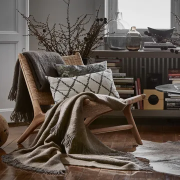 Mohair pläd - sea foam & green bay melange - Stackelbergs