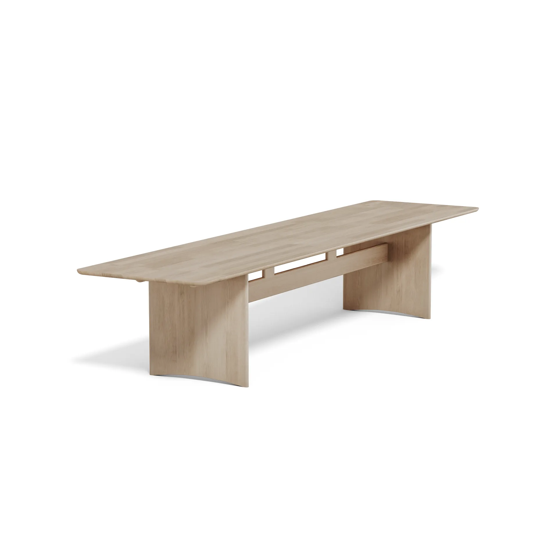 Alt bord 90x385 cm ek, Ljus mattlack Stolab