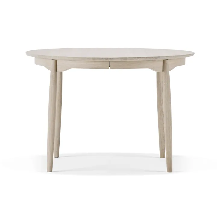 Carl matbord delbart - Ek ljus mattlack, Ø115 cm - Stolab