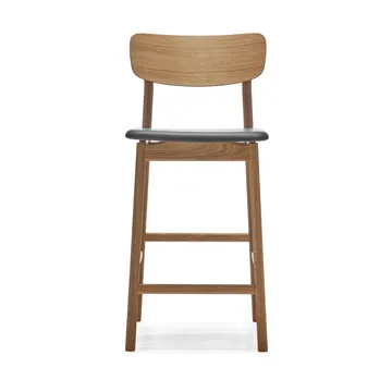 Prima Vista barstol - Läder Elmosoft svart, naturellt oljat ekstativ, 65 cm - Stolab