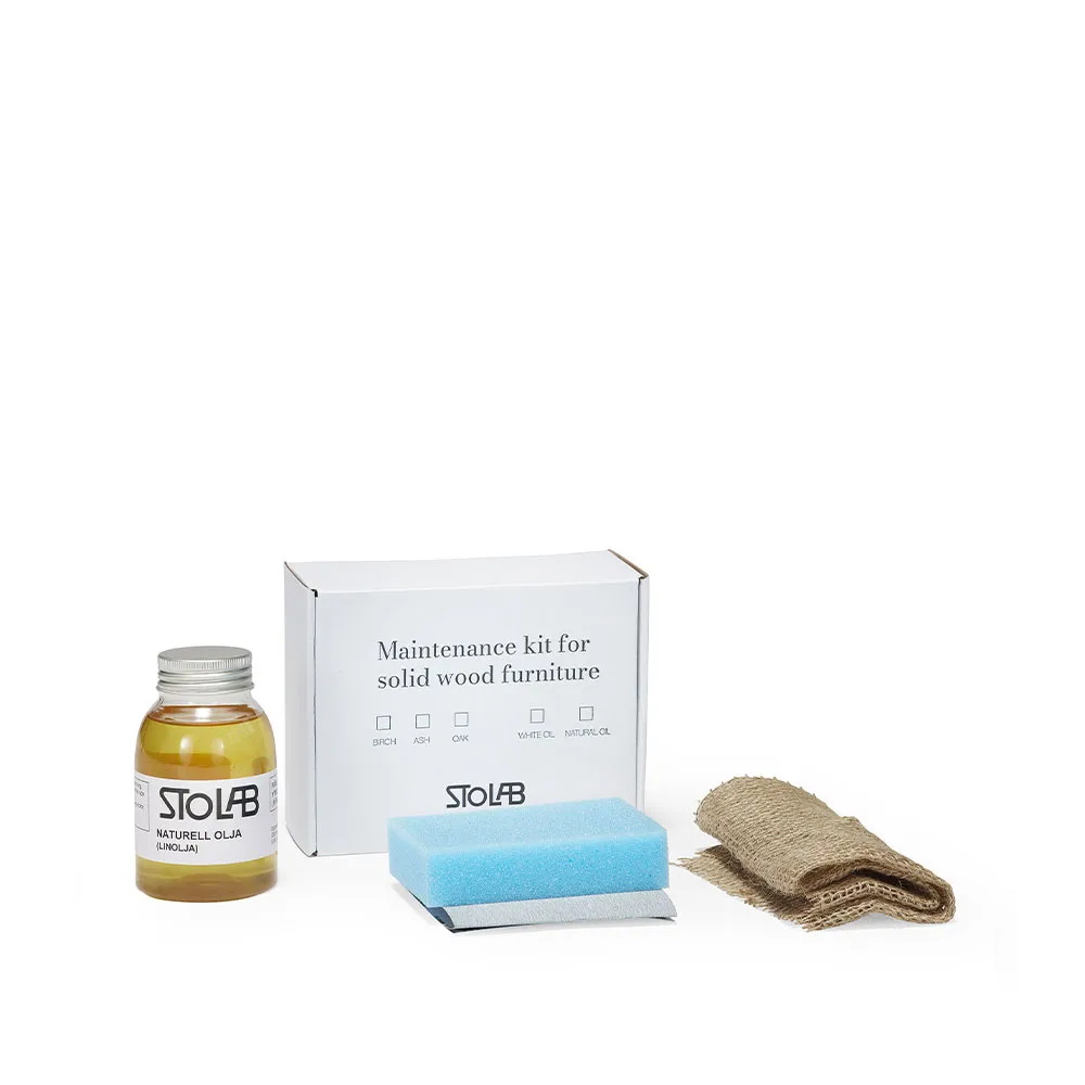 Stolab naturell olja skötselsats 250 ml, Transparent olja till ask, björk och ek Stolab