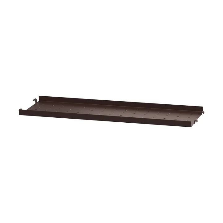 String hyllplan metall - Mörkbrun, 58x20, låg kant - String
