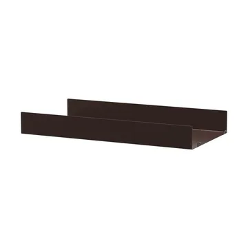 String hyllplan metall - Mörkbrun, 58x30 cm, hög kant - String