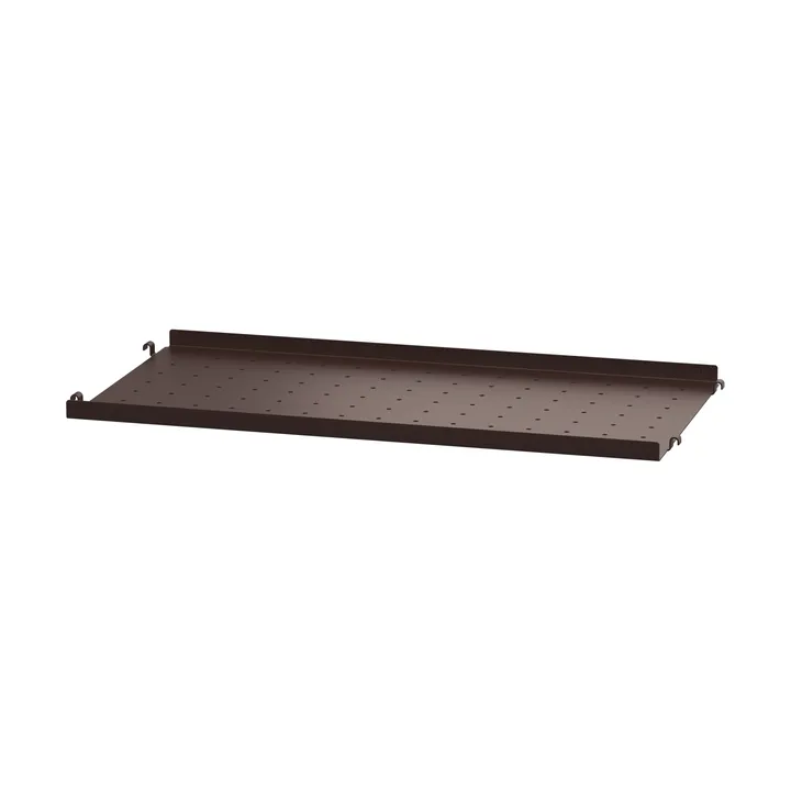 String hyllplan metall - Mörkbrun, 58x30, låg kant - String
