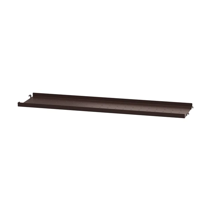 String hyllplan metall - Mörkbrun, 78x20, låg kant - String