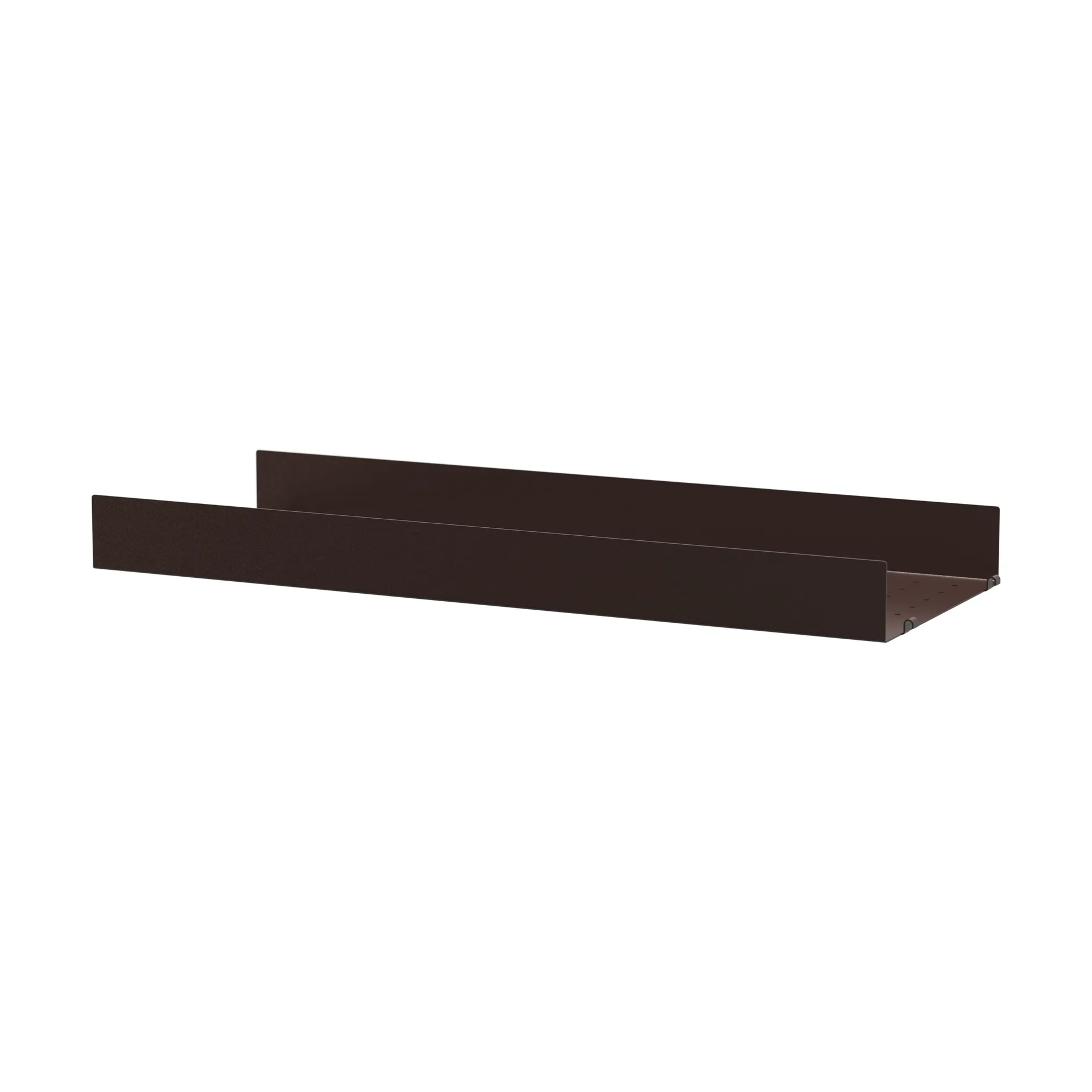 String hyllplan metall, Mörkbrun, 78x30 cm, hög kant String
