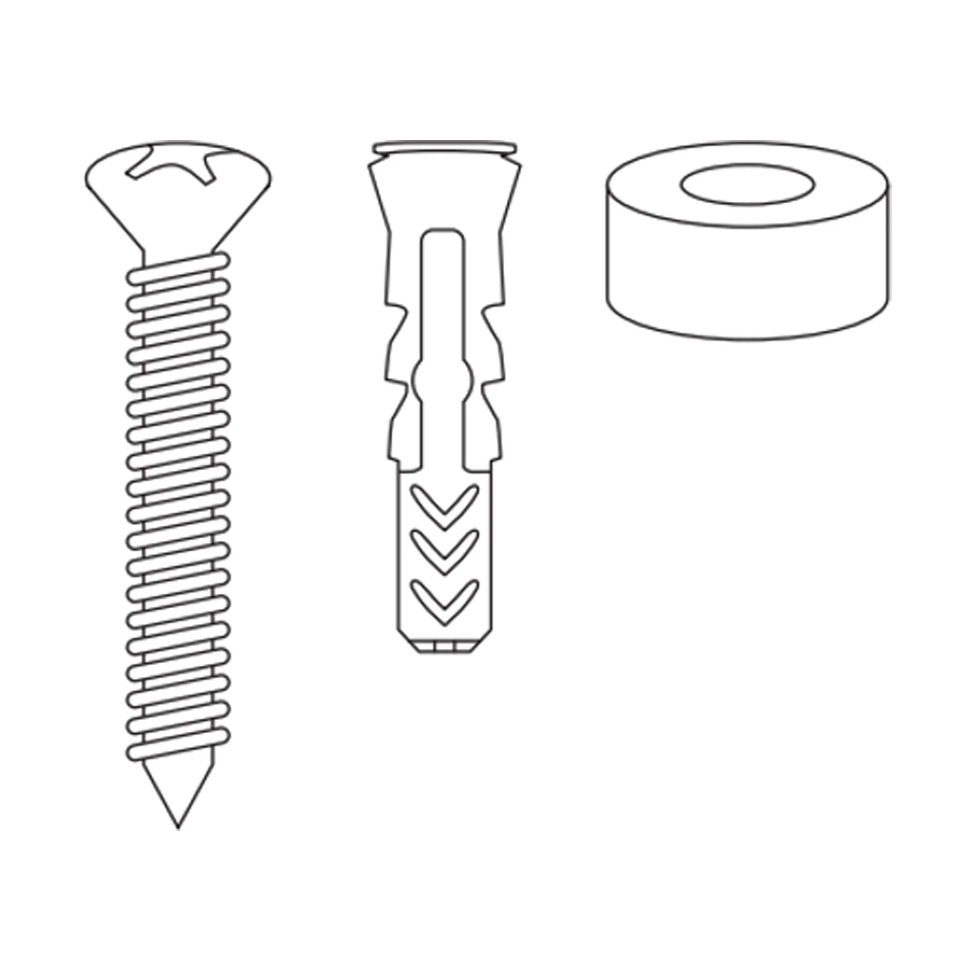 String rostfri skruv, distans och plugg reservdel 2-pack, Rostfri, utomhus String