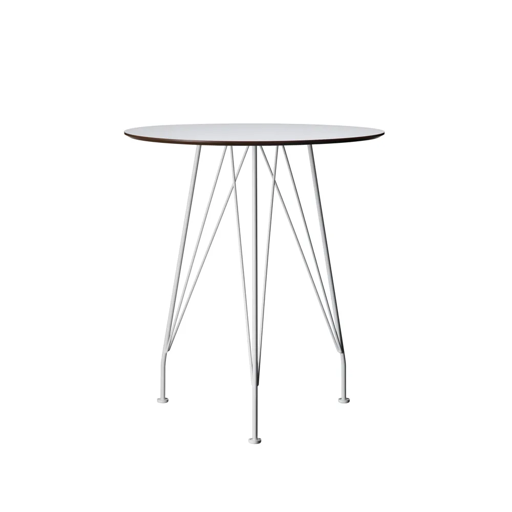 Desirée cafébord, Vit laminat, ø110cm, vitlackat underrede Swedese