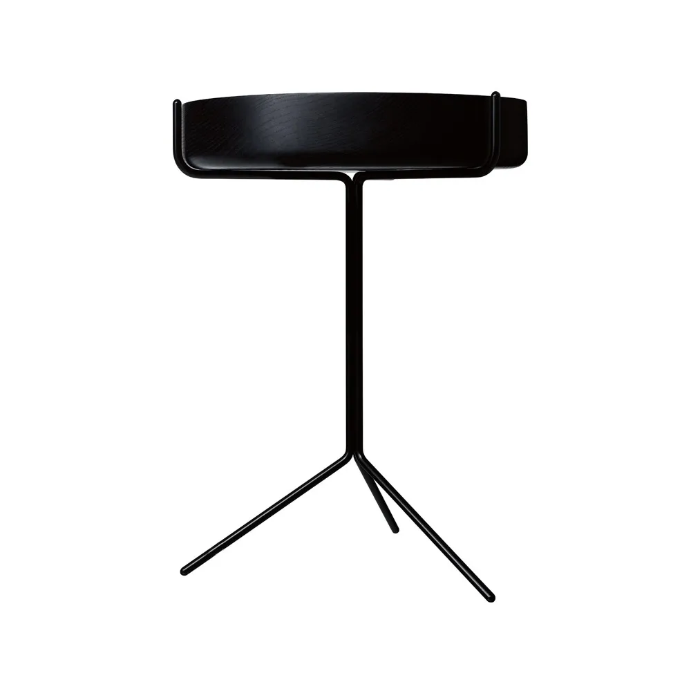 Drum bord, Svartlaserad-h.56cm-svart stativ Swedese