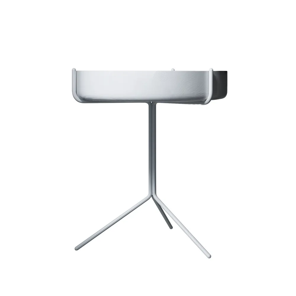 Drum bord, Vitlaserad-h.46cm-vitt stativ Swedese