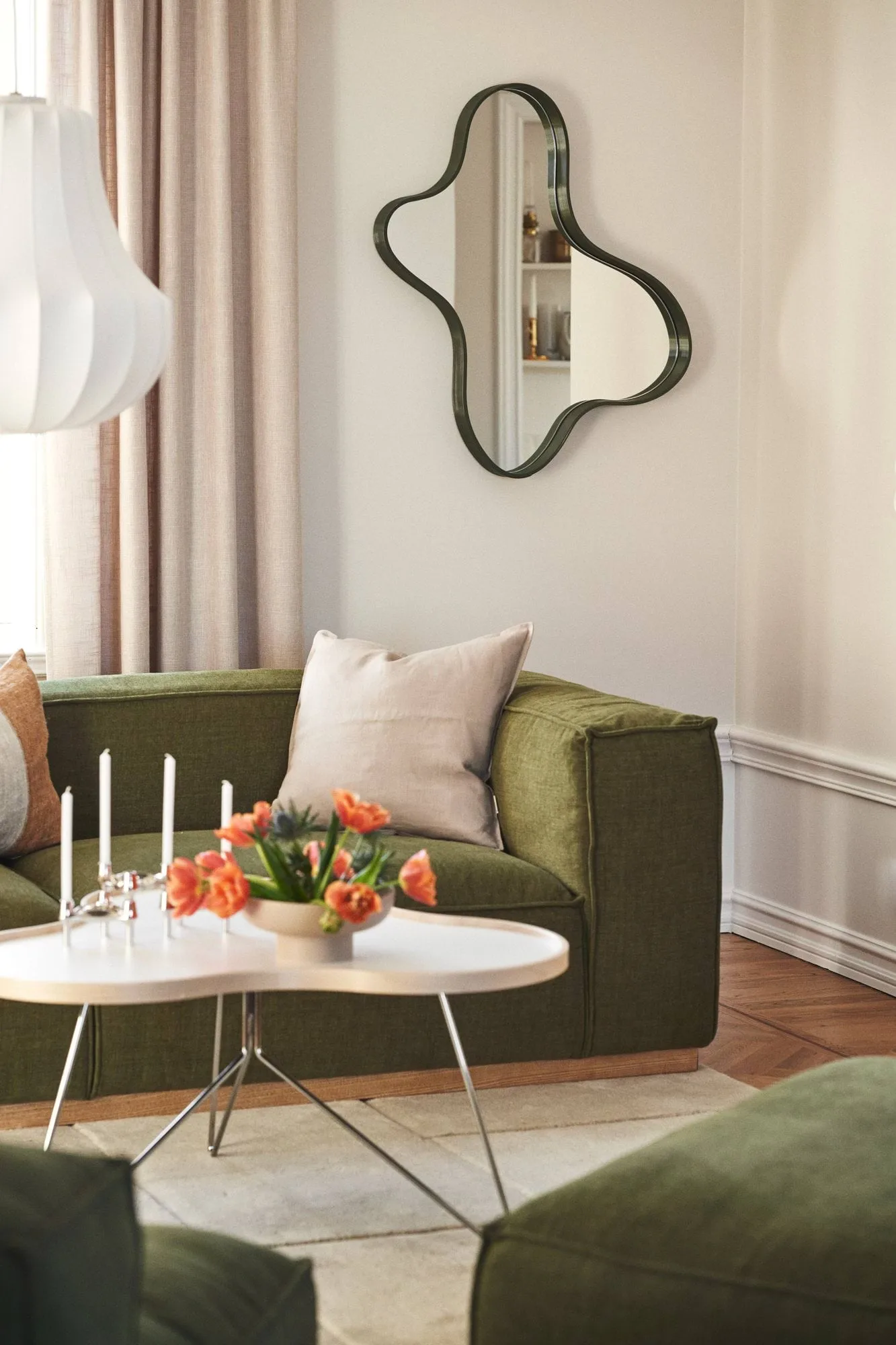 Flower bord 84x90 cm, H45 cm-vit-ek-krom Swedese