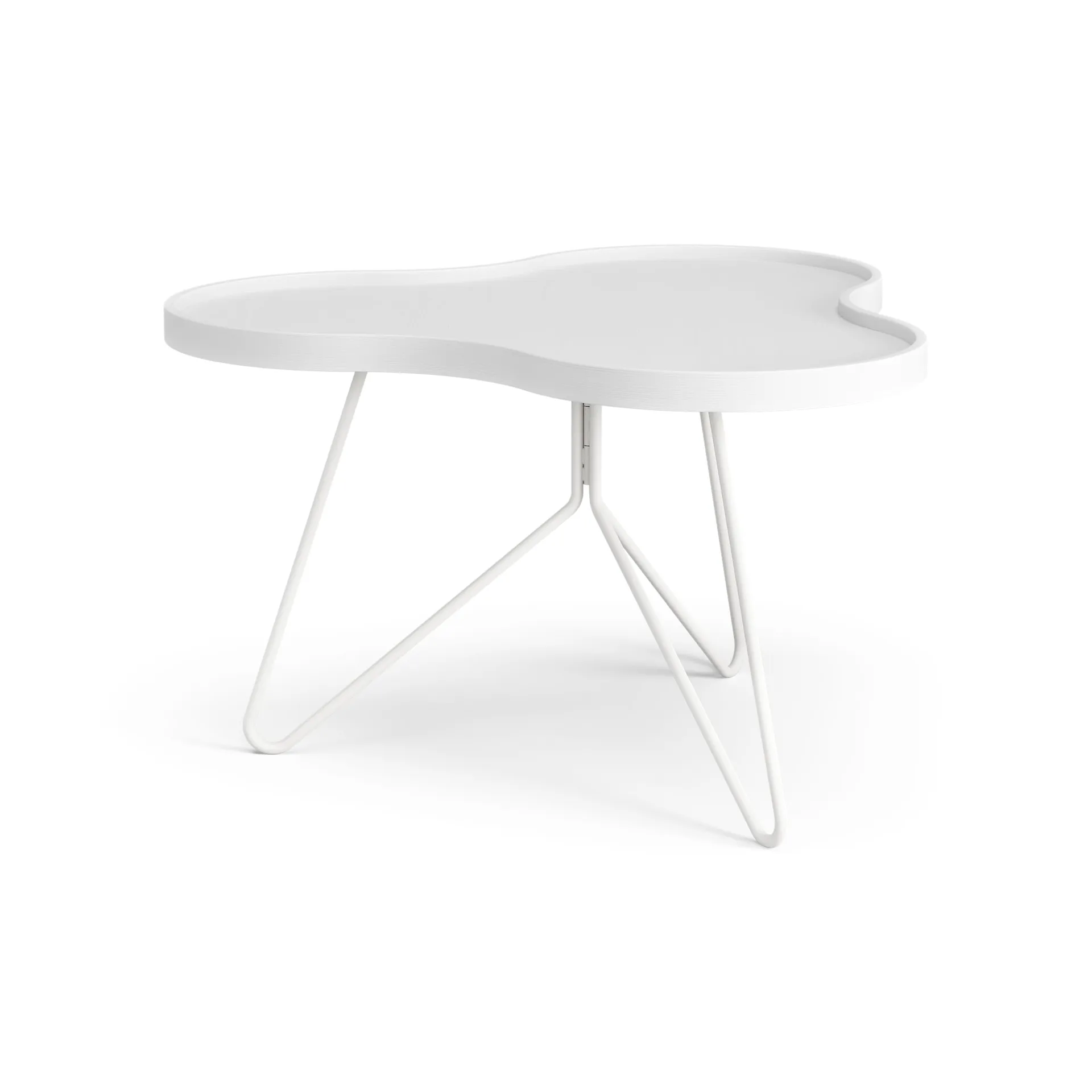 Flower mono bord 62x66 cm, H39 cm Ask vitlaserad Swedese