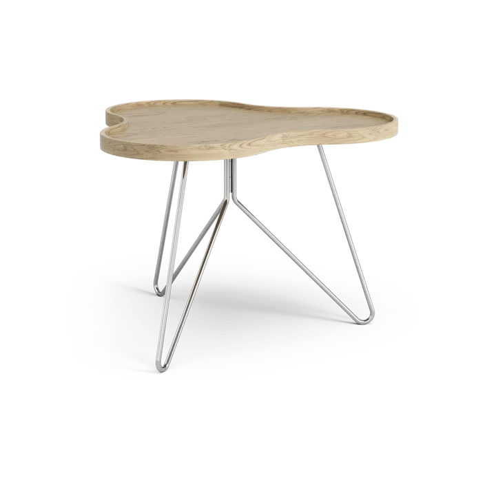 Flower mono bord 62x66 cm - H45cm-ek natur-krom - Swedese