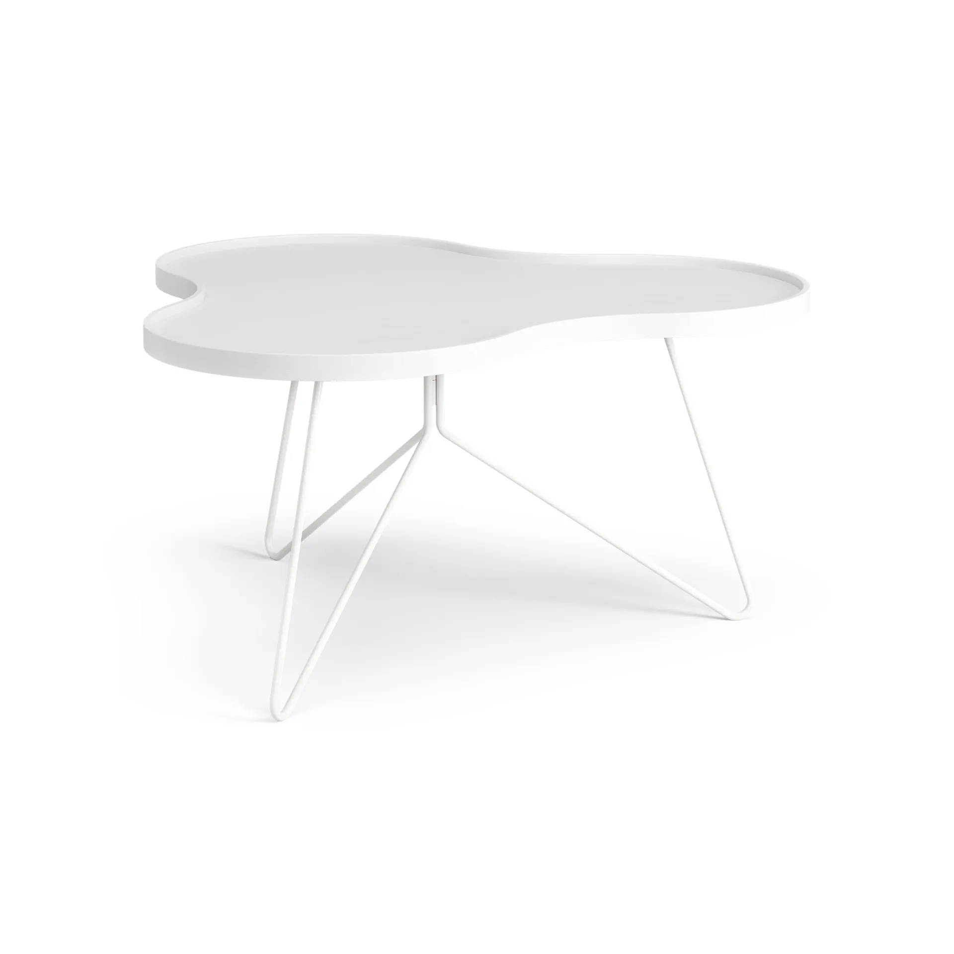 Flower mono bord 84x90 cm, H45 cm Ask vitlaserad Swedese