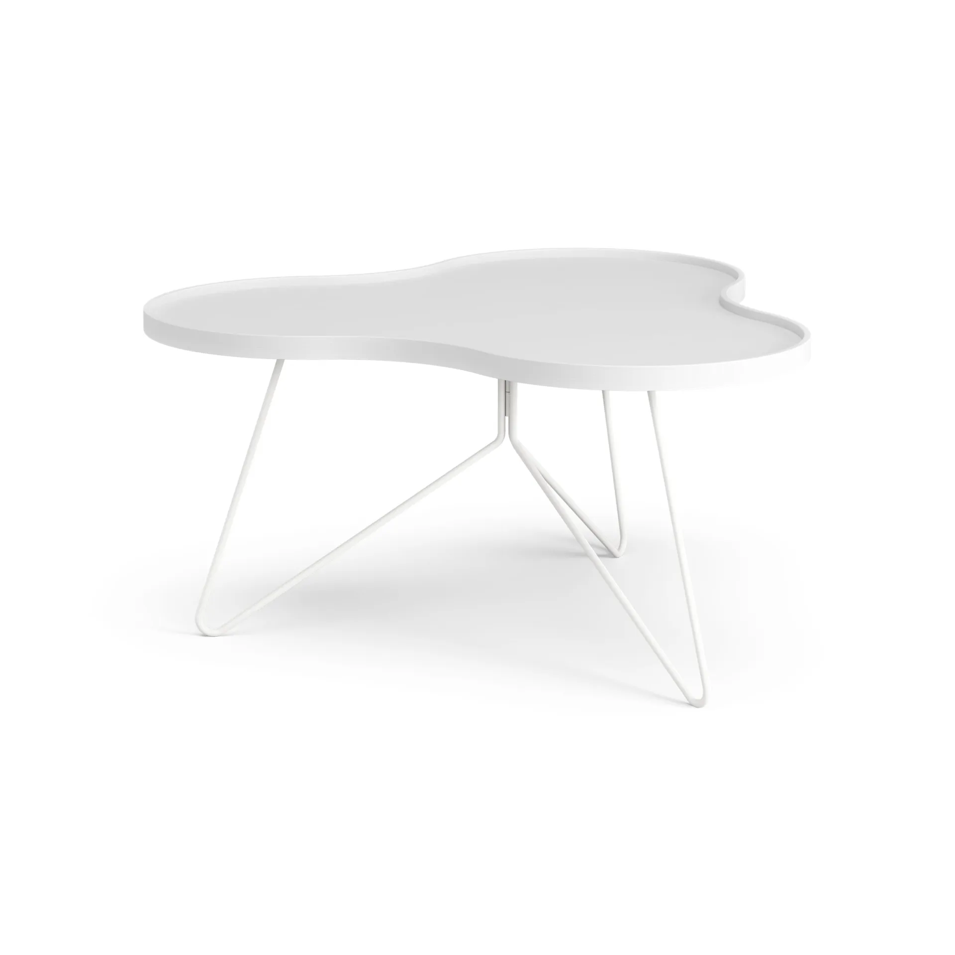 Flower mono bord 84x90 cm, H45 cm Ask vitlaserad Swedese