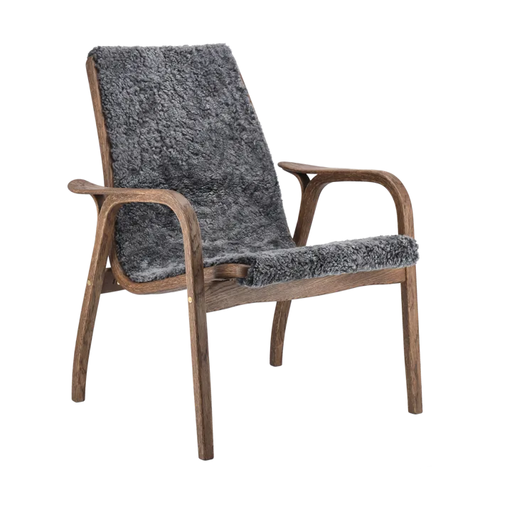 Laminett fåtölj ek/fårskinn Special Edition - Rubio Monocoat Chocolate-Charcoal - Swedese