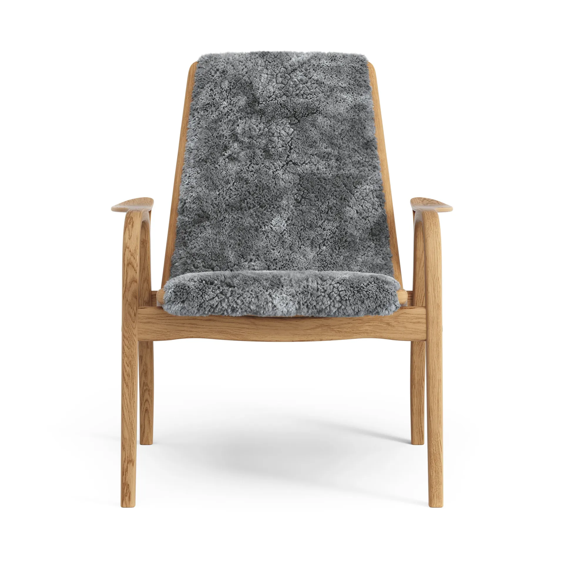 Laminett fåtölj oljad ek/fårskinn, Scandinavian Grey (grå) Swedese