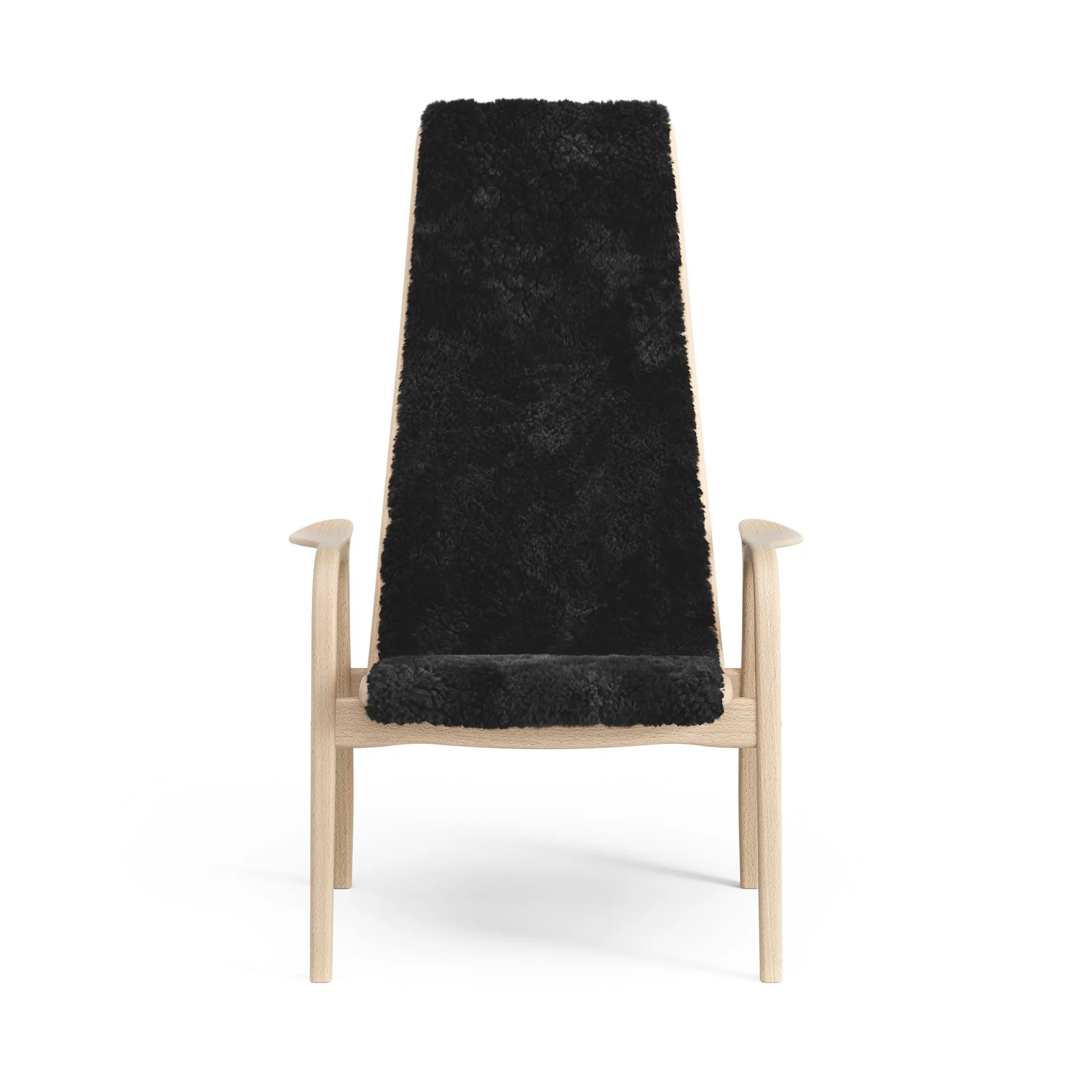 Lamini barnfåtölj lackad bok/fårskinn, Black (svart) Swedese