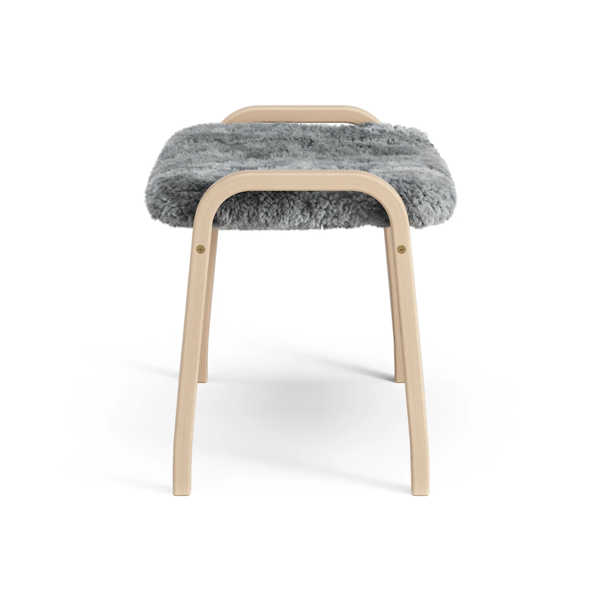 Lamini fotpall till barn lackad bok/fårskinn, Scandinavian Grey (grå) Swedese