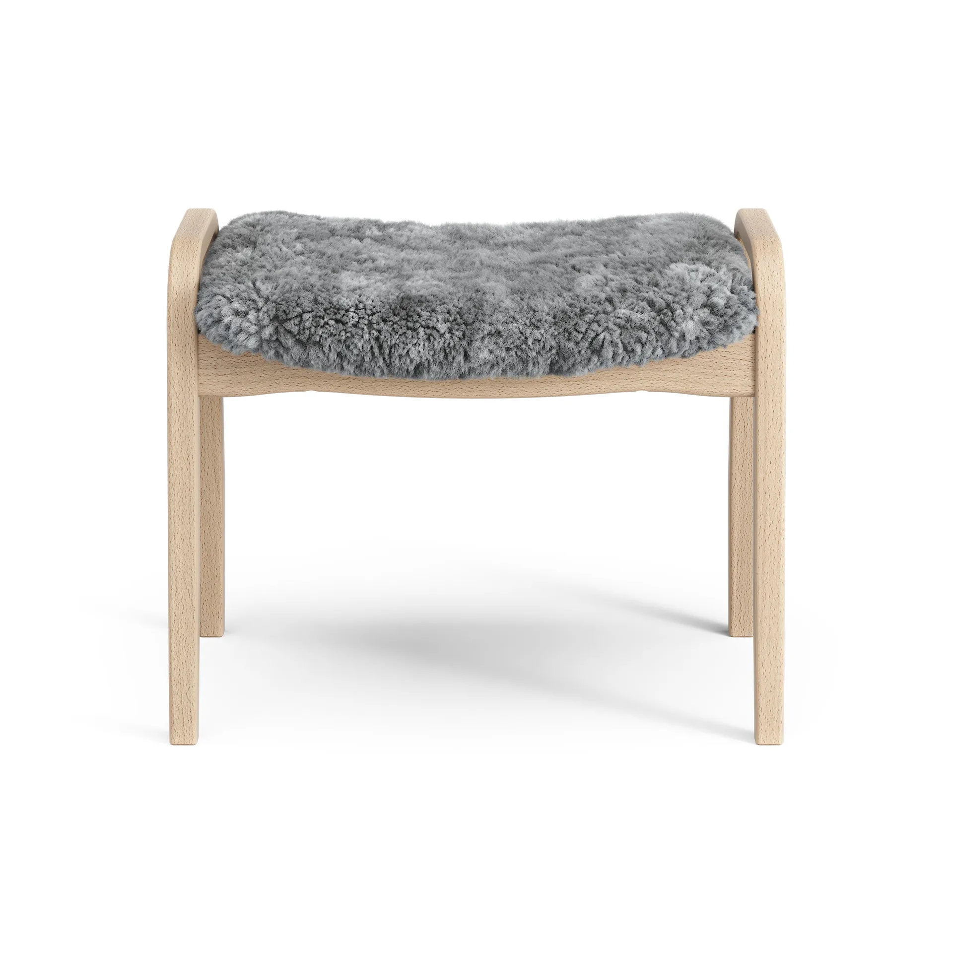 Lamini fotpall till barn lackad bok/fårskinn, Scandinavian Grey (grå) Swedese