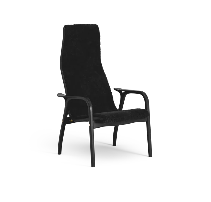 Lamino fåtölj - Fårskinn black-svartbetsad bok - Swedese