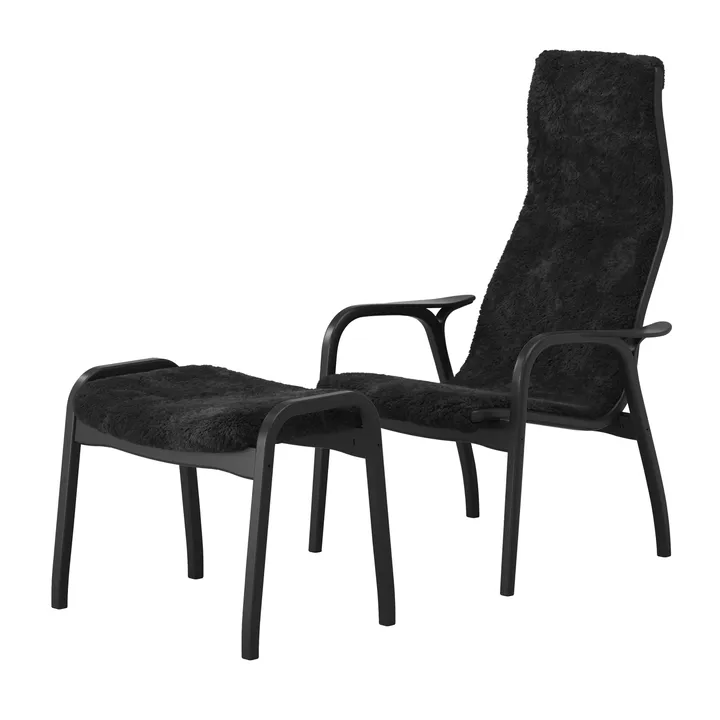 Lamino fåtölj och fotpall Black Edition - Svart - Swedese