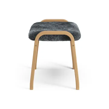 Lamino fotpall oljad ek/fårskinn - Charcoal (mörkgrå) - Swedese