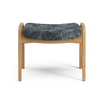 Lamino fotpall oljad ek/fårskinn - Charcoal (mörkgrå) - Swedese
