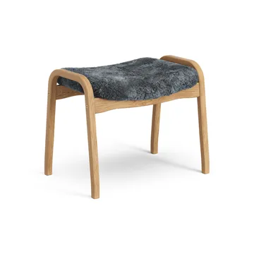 Lamino fotpall oljad ek/fårskinn - Charcoal (mörkgrå) - Swedese
