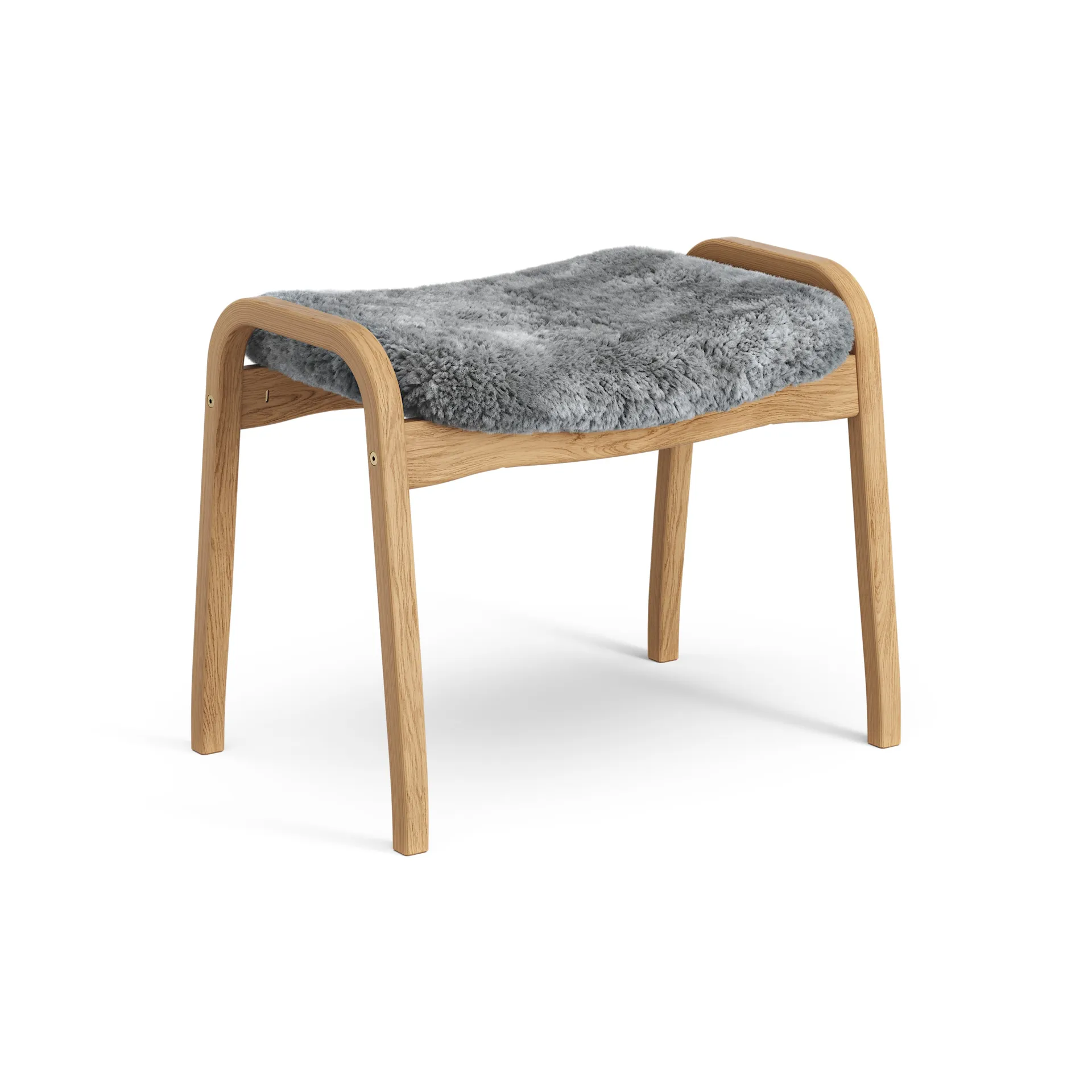 Lamino fotpall oljad ek/fårskinn, Scandinavian Grey (grå) Swedese
