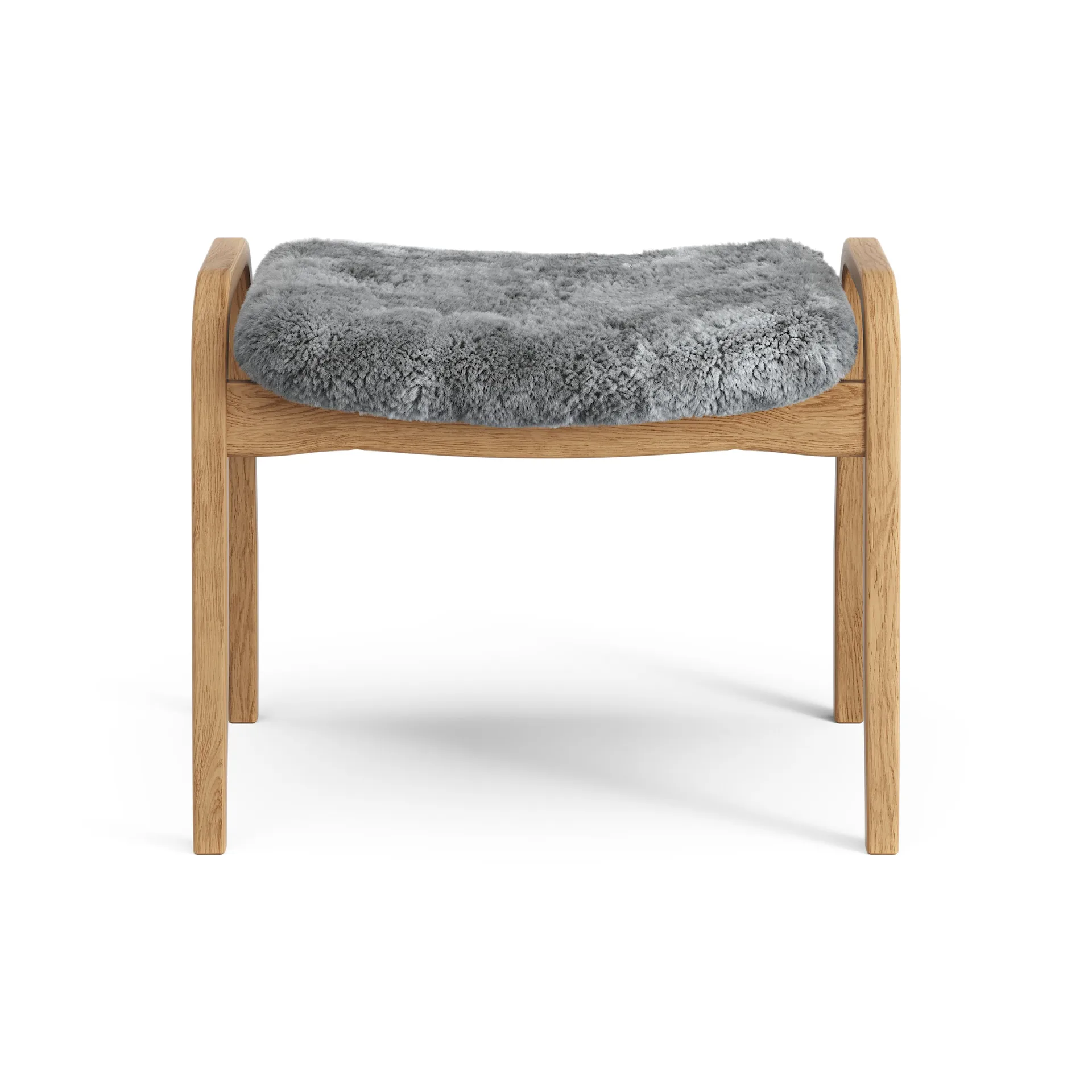 Lamino fotpall oljad ek/fårskinn, Scandinavian Grey (grå) Swedese