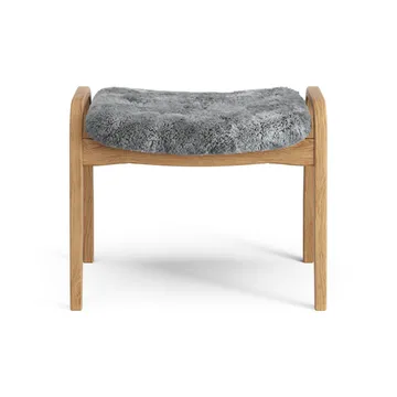 Lamino fotpall oljad ek/fårskinn - Scandinavian Grey (grå) - Swedese