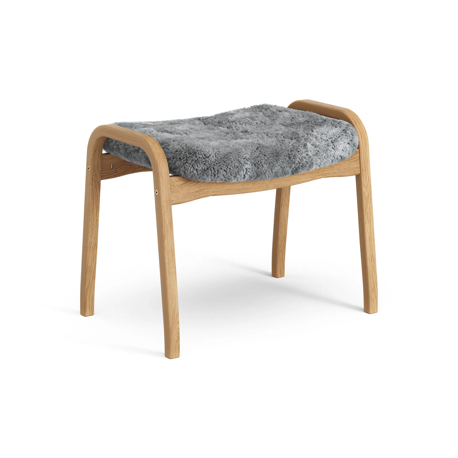 Lamino fotpall oljad ek/fårskinn, Scandinavian Grey (grå) Swedese
