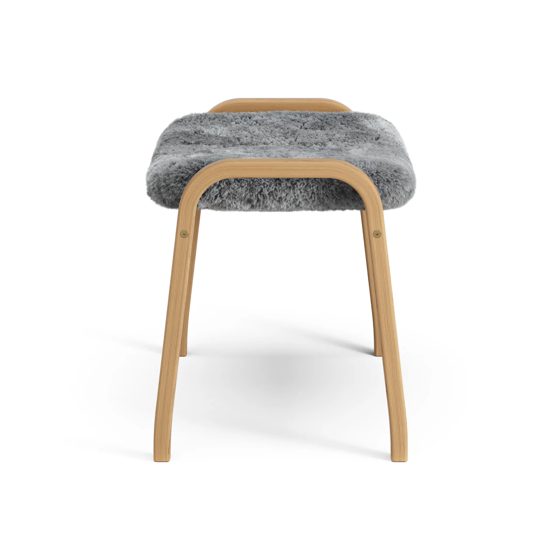 Lamino fotpall oljad ek/fårskinn, Scandinavian Grey (grå) Swedese