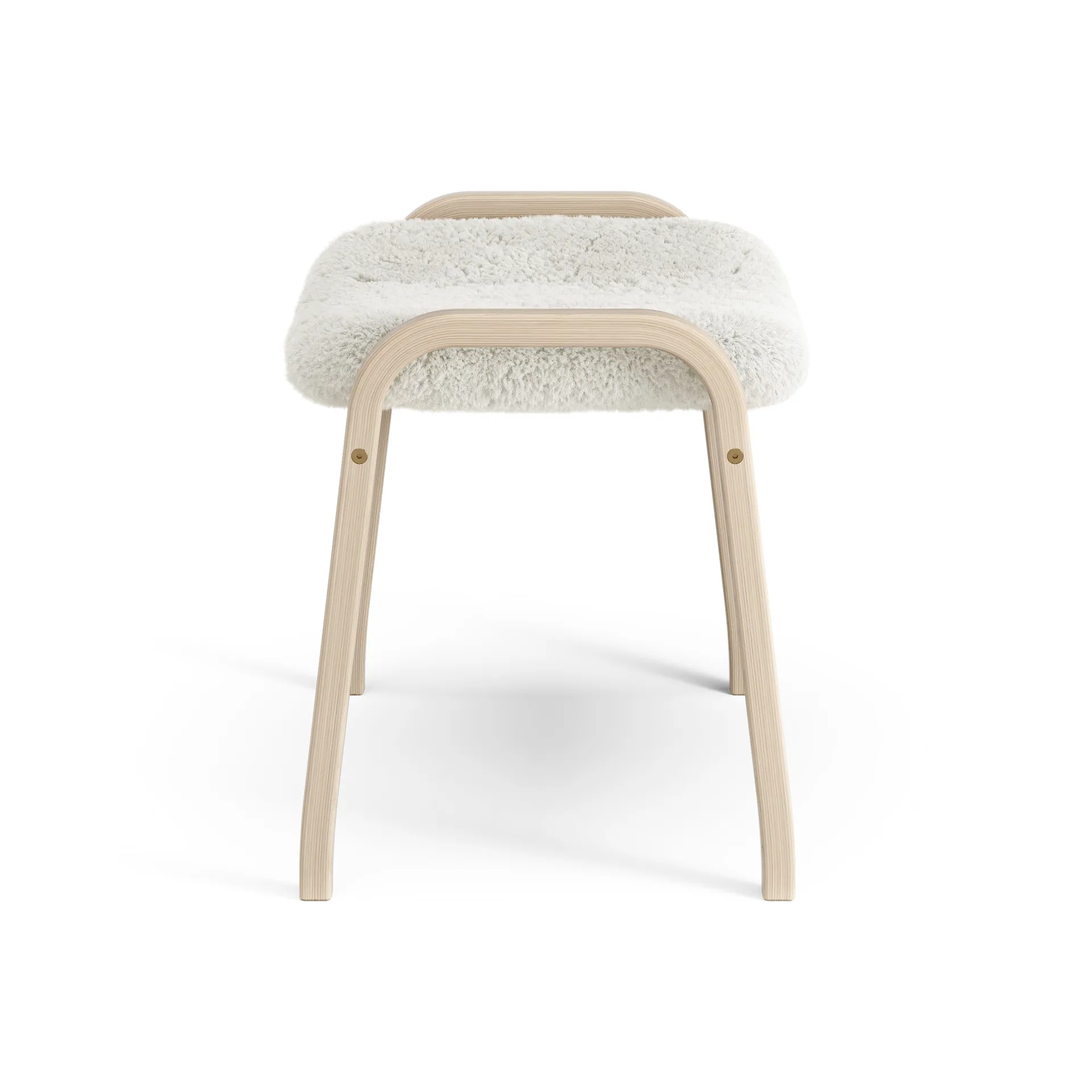 Lamino fotpall vitpigmenterad ek/fårskinn, Offwhite (vit) Swedese