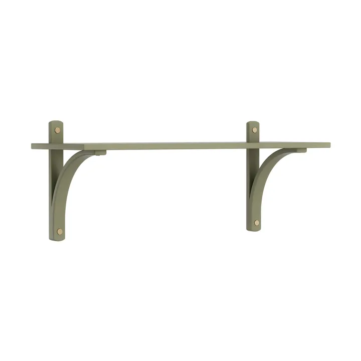 Levi hylla 1 hyllplan - Moss green-mässing, 90 cm - Swedese