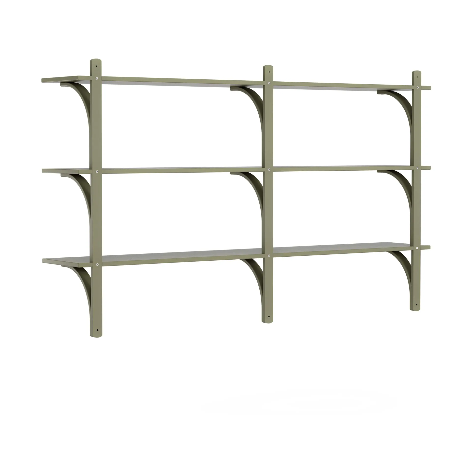 Levi hylla 3 hyllplan, Moss green-aluminium, 180 cm Swedese