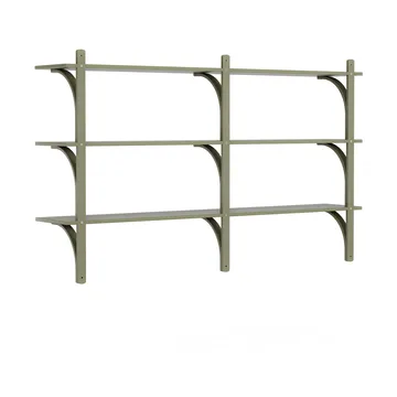 Levi hylla 3 hyllplan - Moss green-aluminium, 180 cm - Swedese