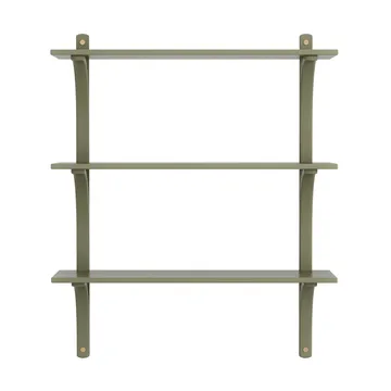 Levi hylla 3 hyllplan - Moss green-aluminium, 90 cm - Swedese