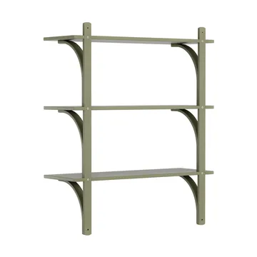 Levi hylla 3 hyllplan - Moss green-mässing, 90 cm - Swedese