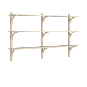 Levi hylla 3 hyllplan - Naturlackerad ask-aluminium, 180 cm - Swedese