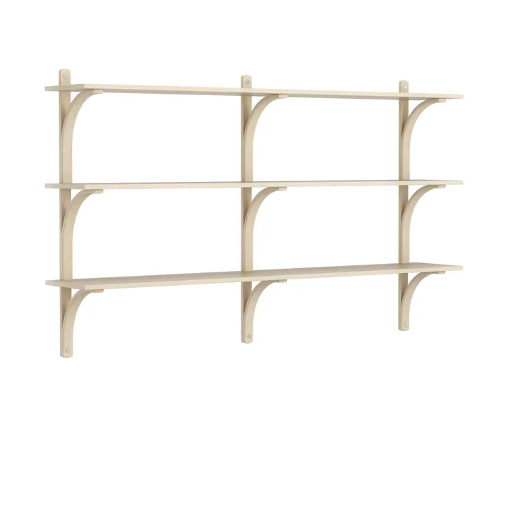 Levi hylla 3 hyllplan - Naturlackerad ask-aluminium, 180 cm - Swedese