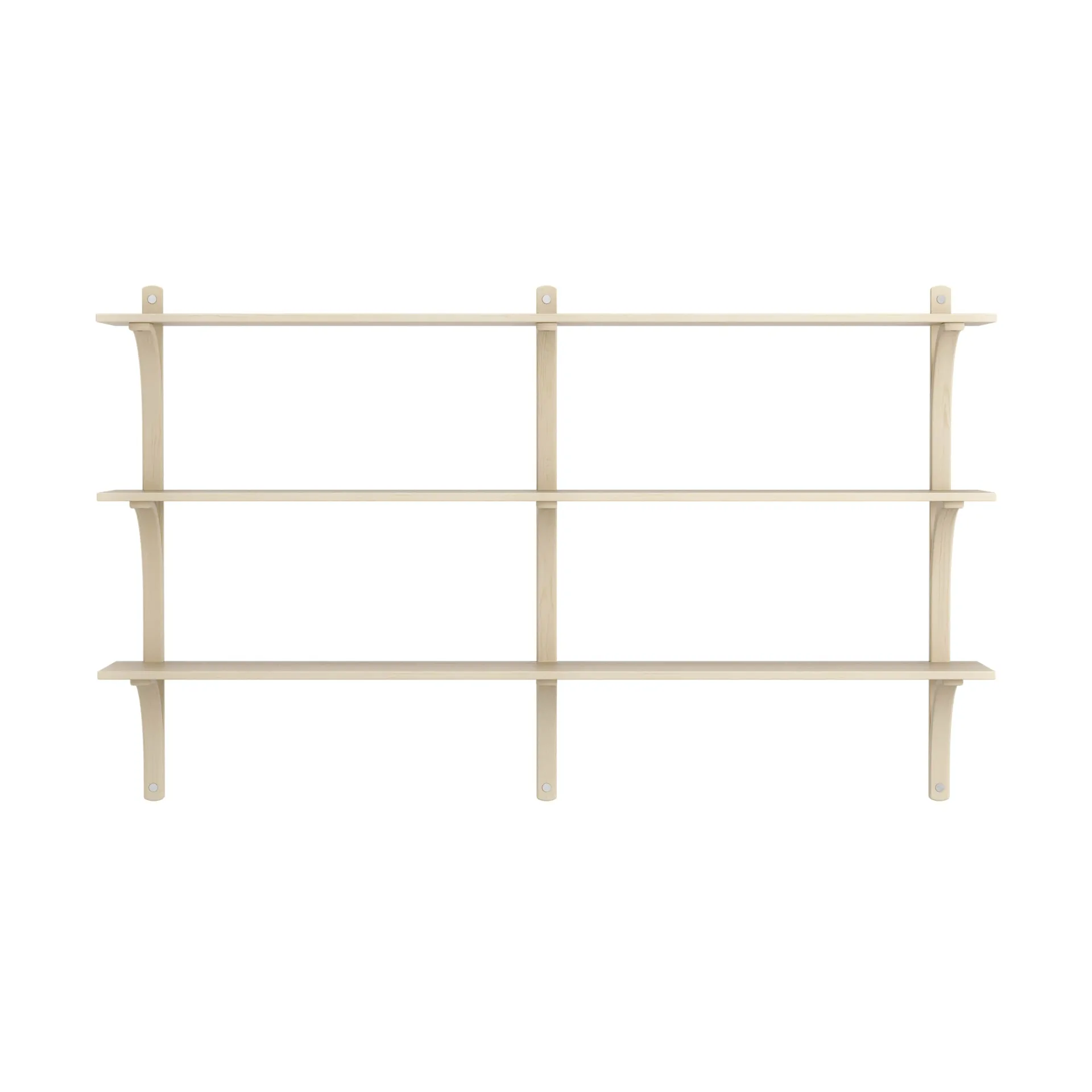 Levi hylla 3 hyllplan, Naturlackerad ask-aluminium, 180 cm Swedese