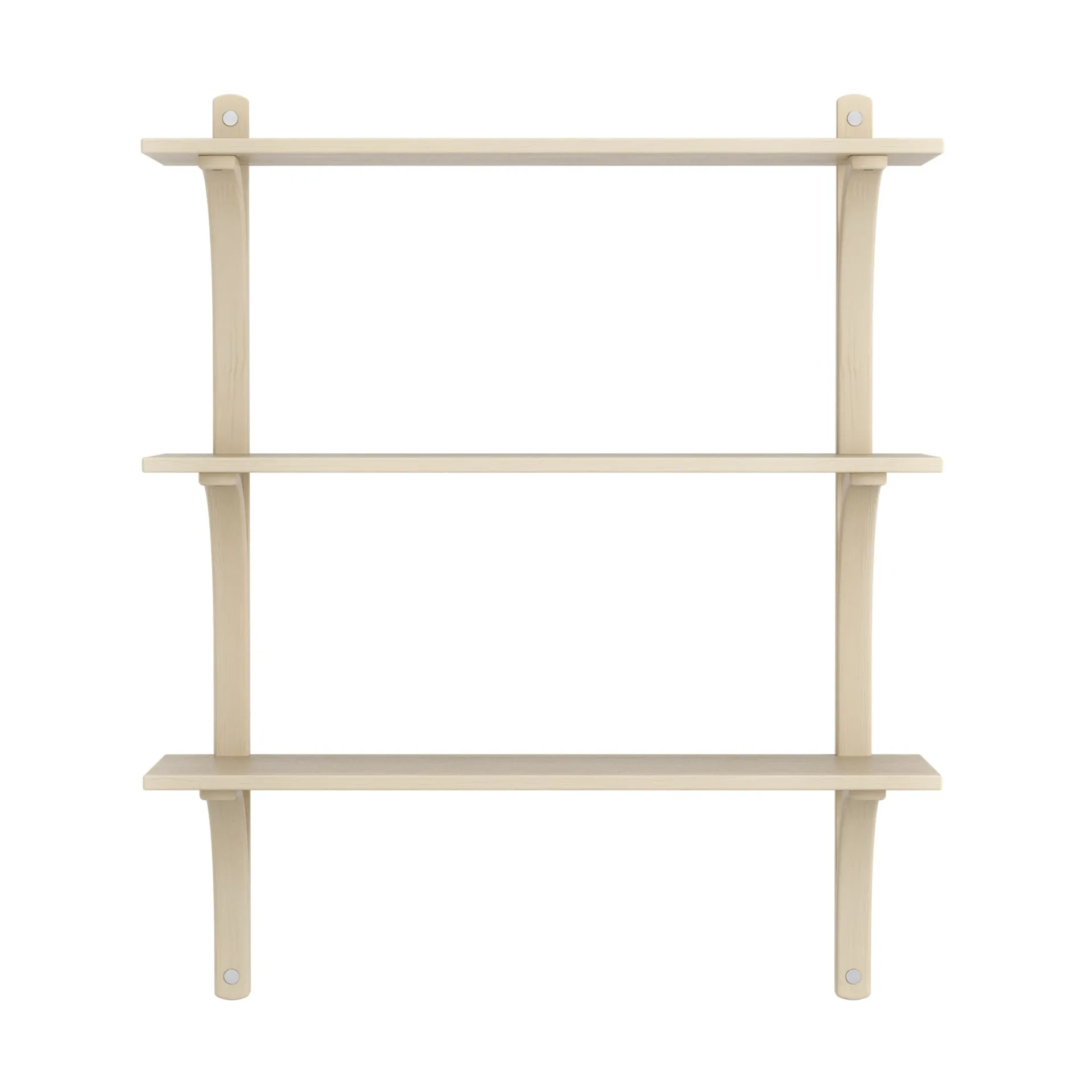 Levi hylla 3 hyllplan, Naturlackerad ask-aluminium, 90 cm Swedese