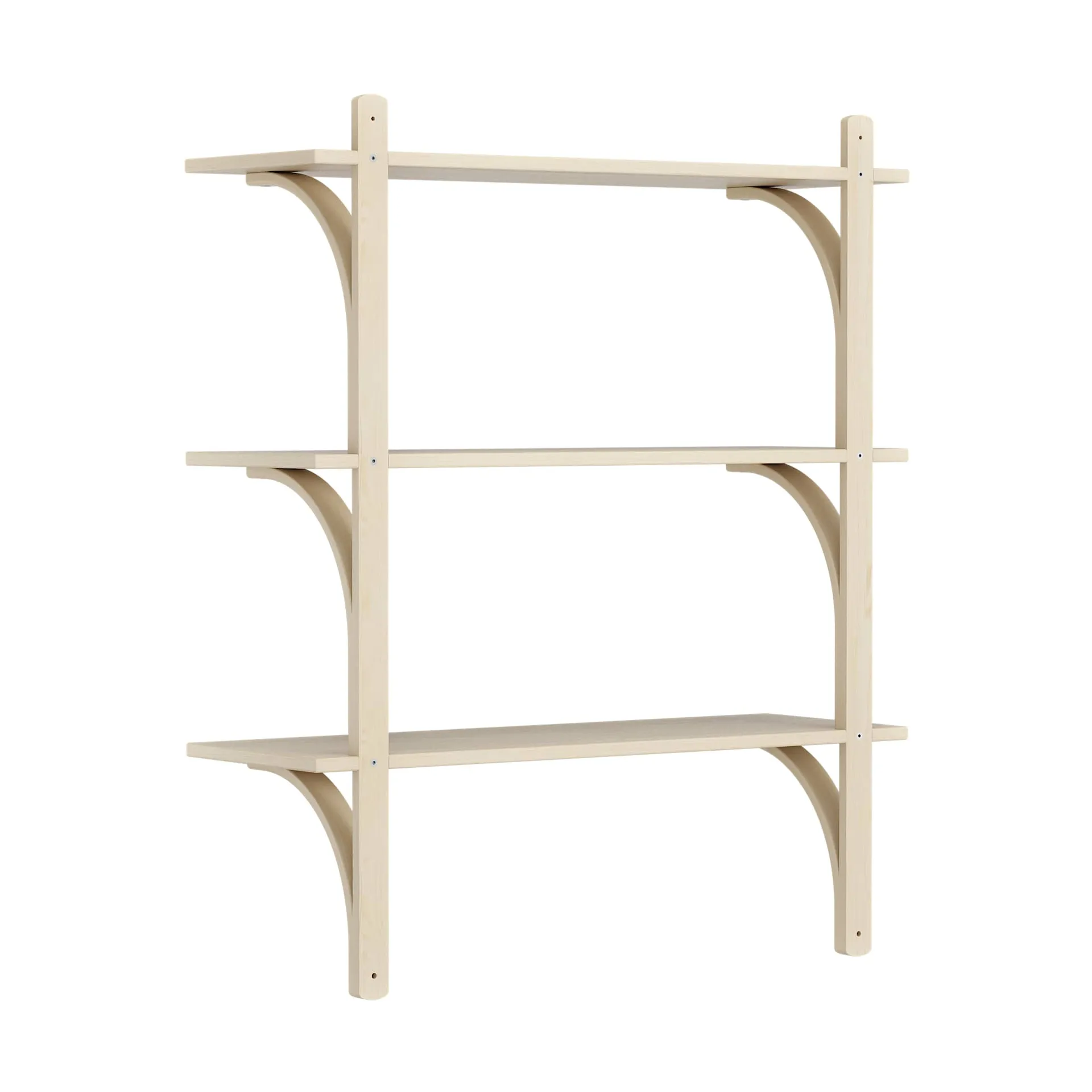 Levi hylla 3 hyllplan, Naturlackerad ask-aluminium, 90 cm Swedese